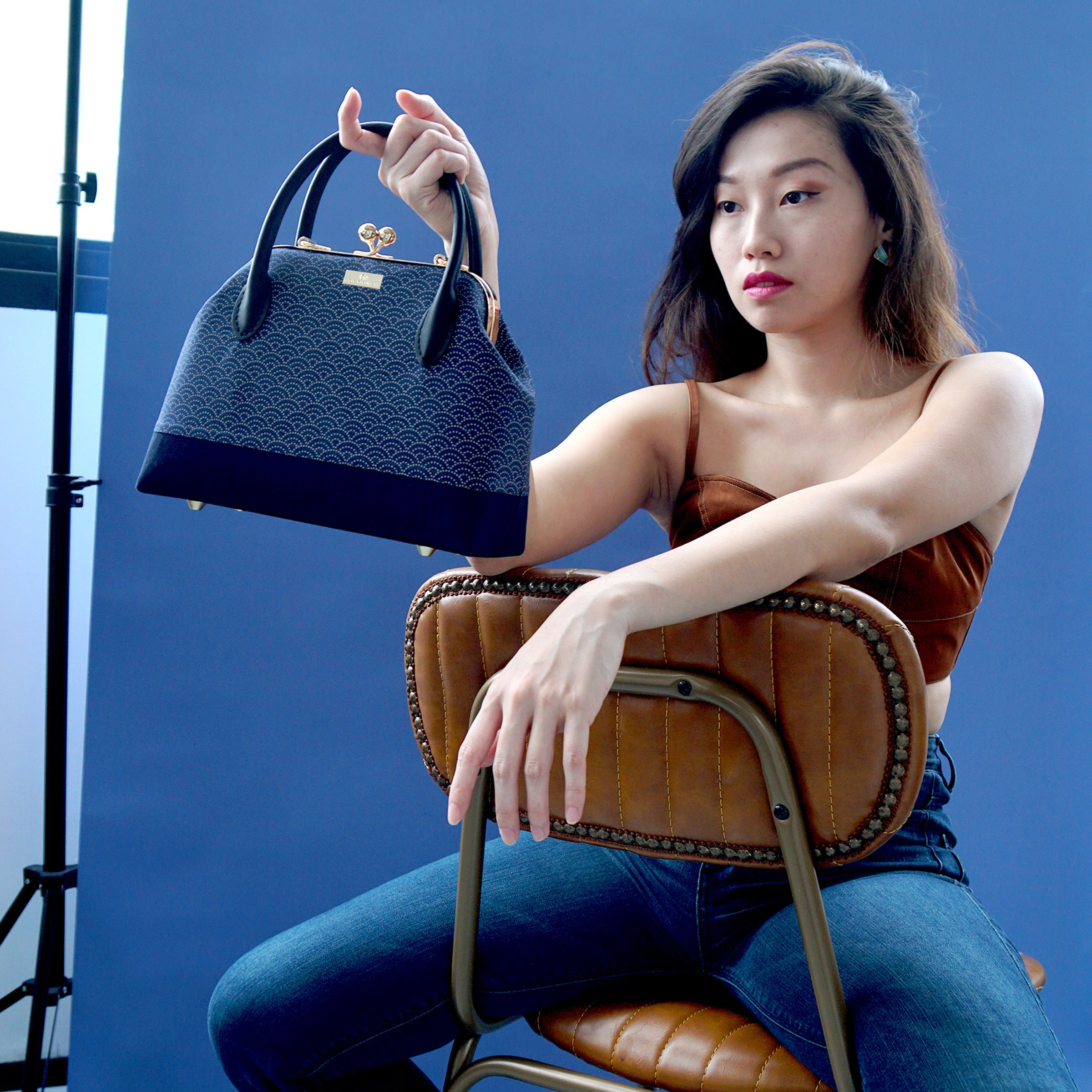 Leather Top-Handle Bag - Under the Wave