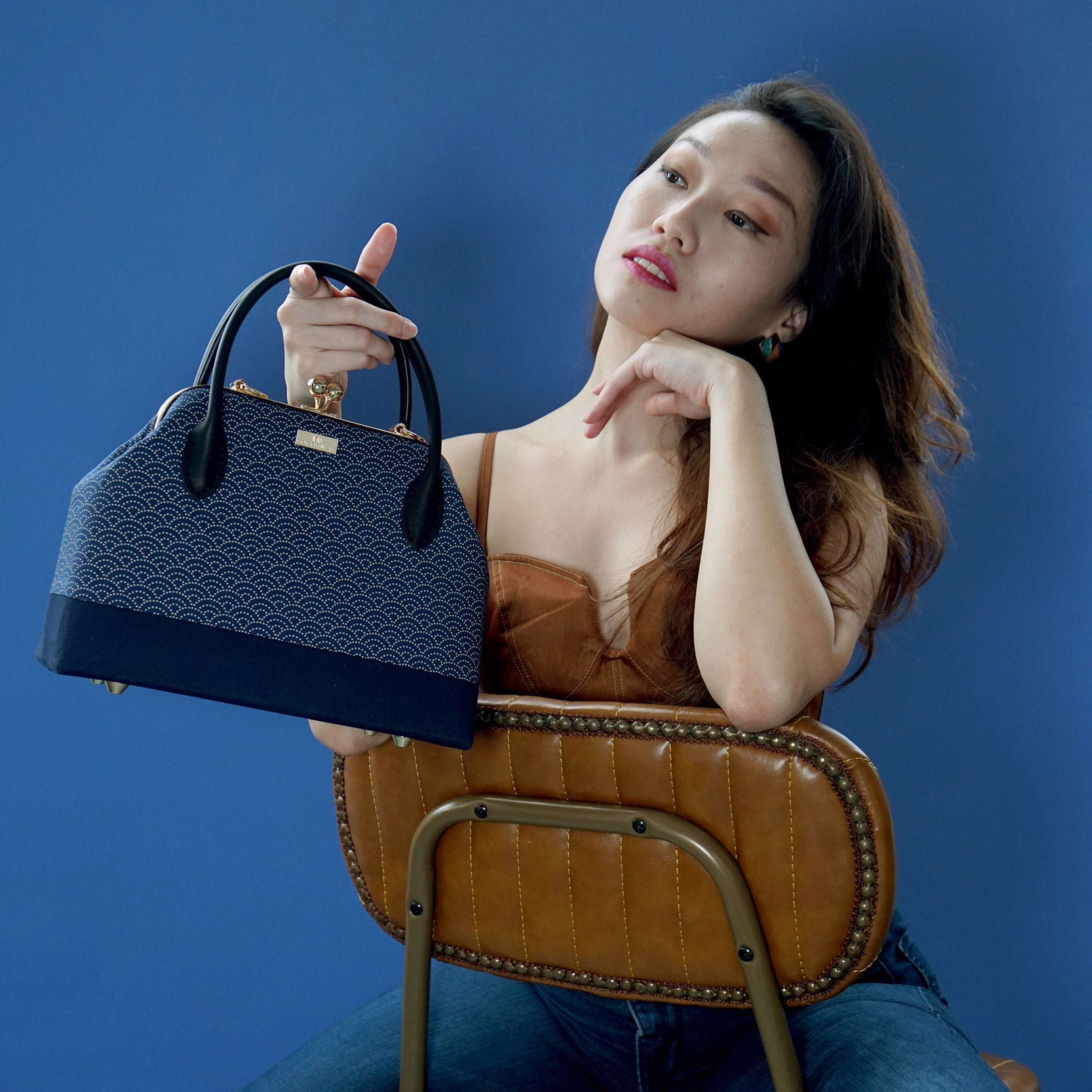 Leather Top-Handle Bag - Under the Wave