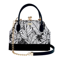 Leather Top-Handle Bag - Vein Ink(BK)