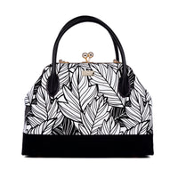 Leather Top-Handle Bag - Vein Ink(BK)