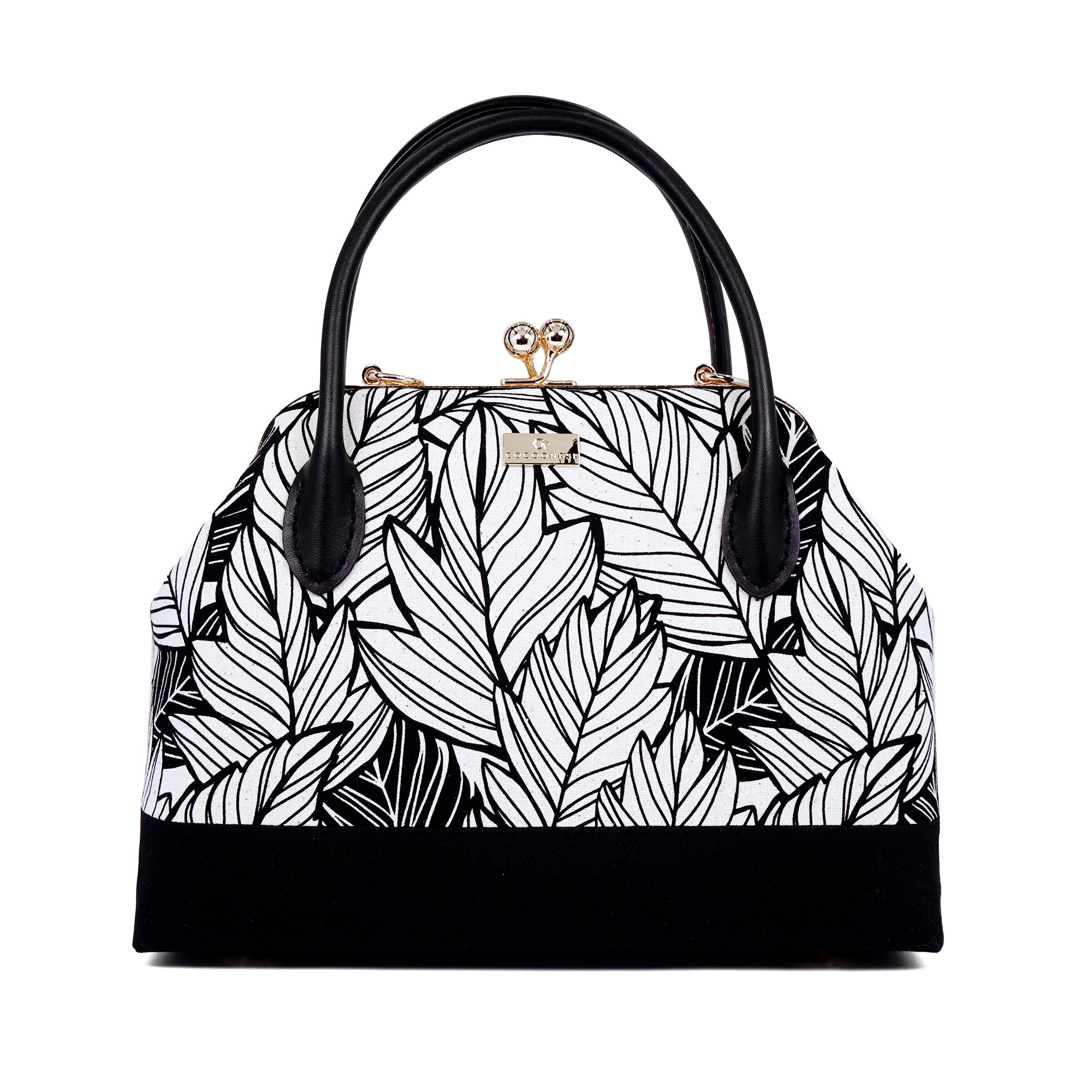 Leather Top-Handle Bag - Vein Ink(BK)