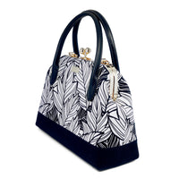 Leather Top-Handle Bag - Vein Ink(BK)