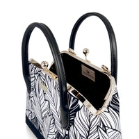 Leather Top-Handle Bag - Vein Ink(BK)