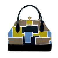 Leather Top-Handle Bag - Mondrian(GN)