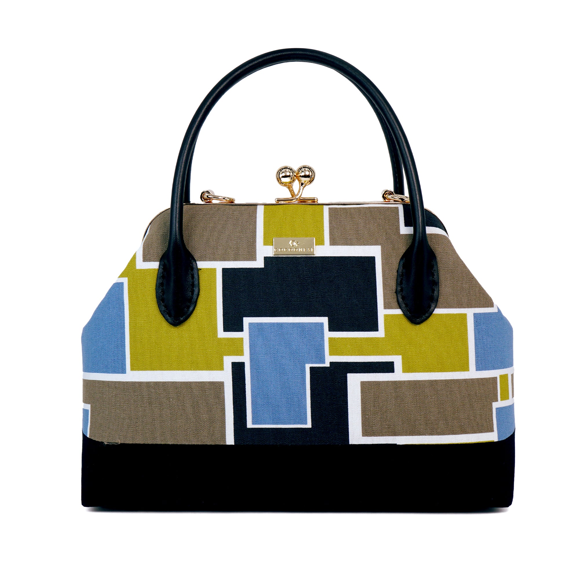 Leather Top-Handle Bag - Mondrian(GN)