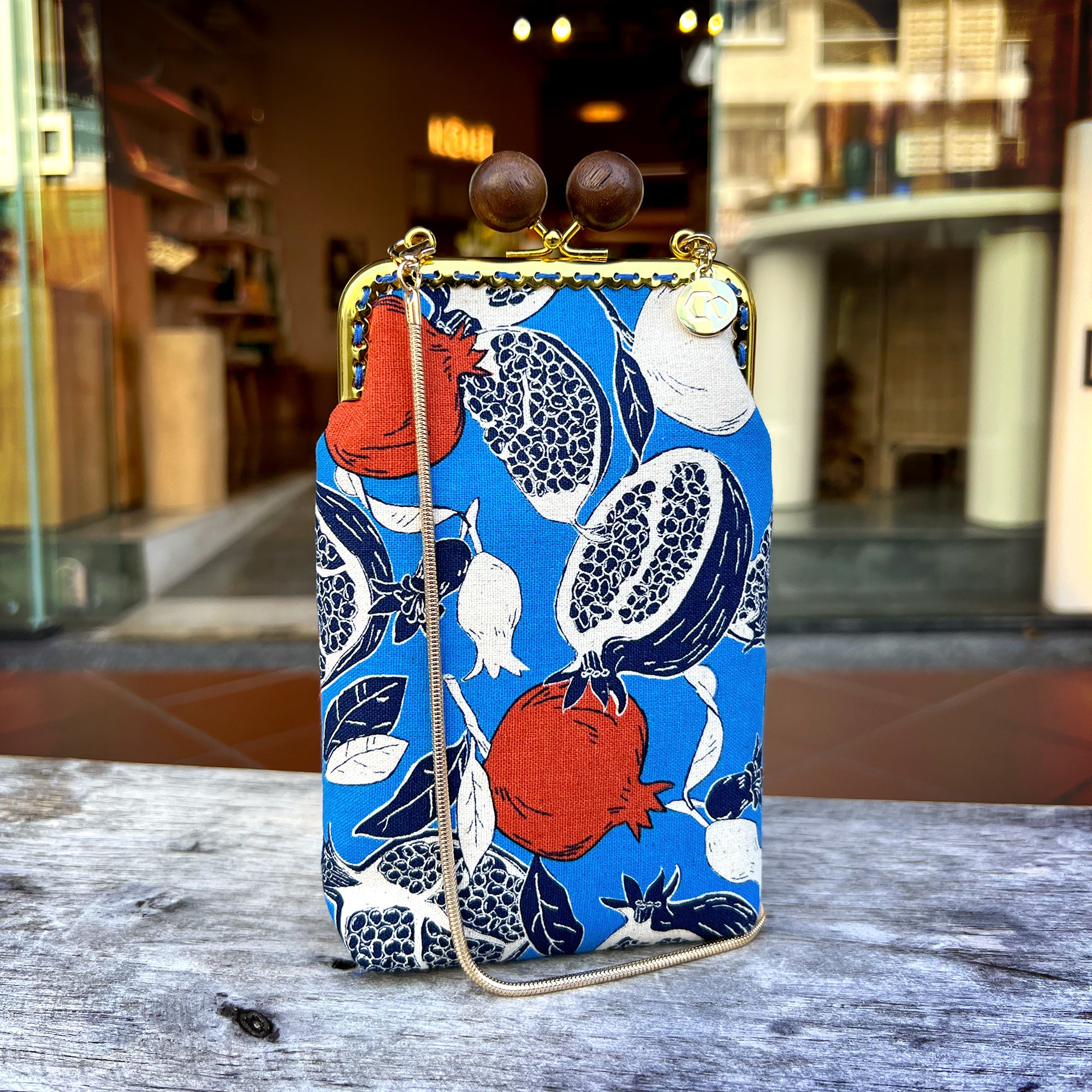 Cell Phone Purse - Blue Pomegranate