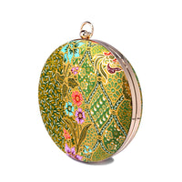 30% OFF - Round Hard Case Bamboo Handle Bag - Parterre(GN)