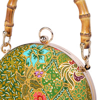 30% OFF - Round Hard Case Bamboo Handle Bag - Parterre(GN)