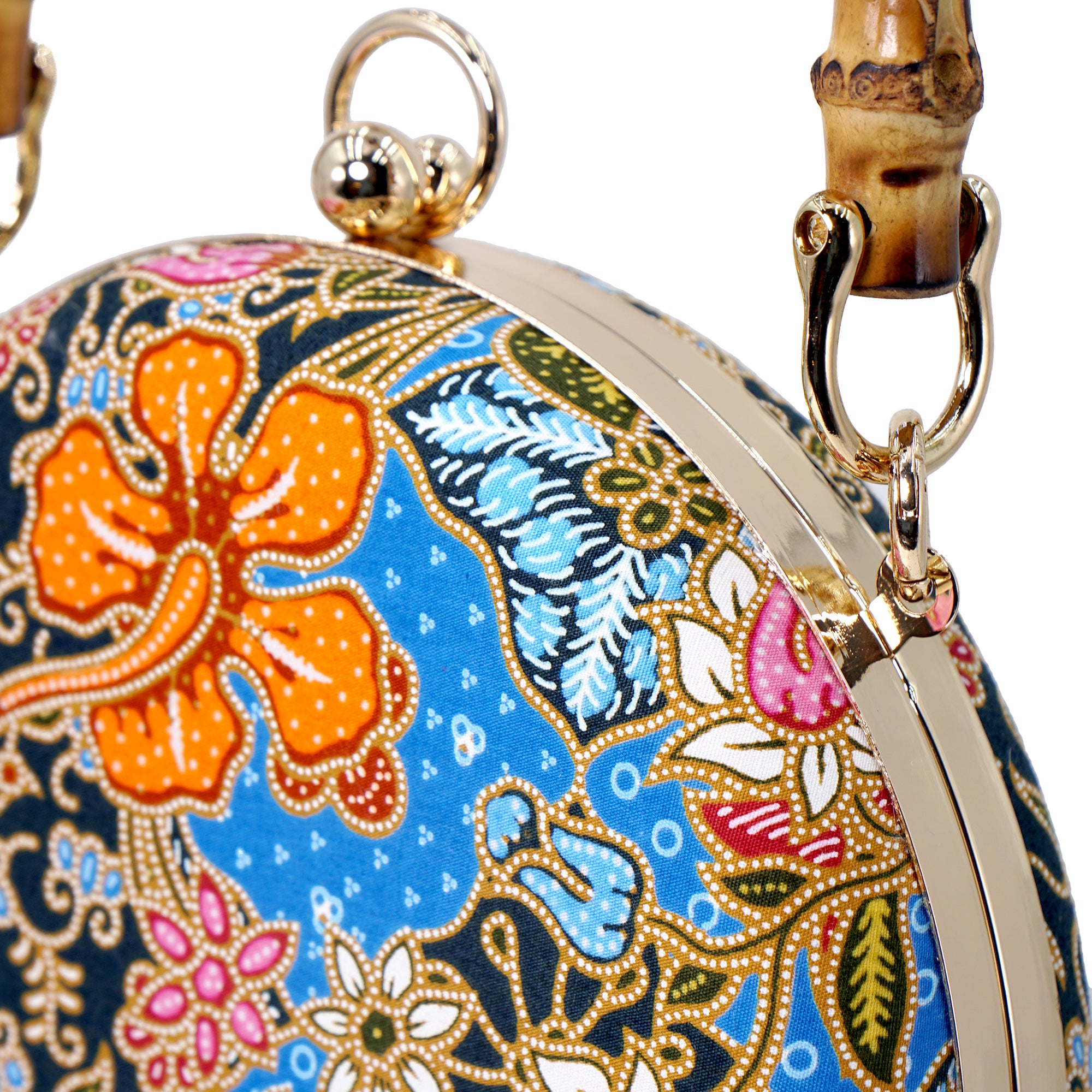 30% OFF - Round Hard Case Bamboo Handle Bag - Jlamprang(BL)