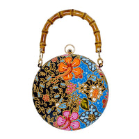 30% OFF - Round Hard Case Bamboo Handle Bag - Jlamprang(BL)