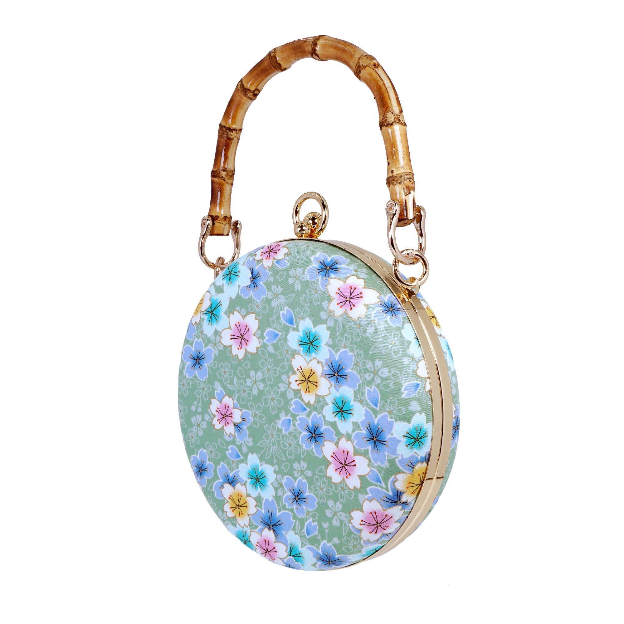 Round Hard Case Bamboo Handle Bag - Nagoya