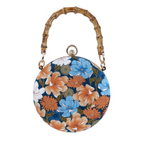 Round Hard Case Bamboo Handle Bag - Beverly