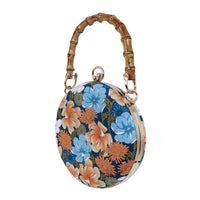 Round Hard Case Bamboo Handle Bag - Beverly