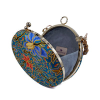 Round Hard Case Bamboo Handle Bag - Zumurud Lane