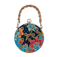 Round Hard Case Bamboo Handle Bag - Canva