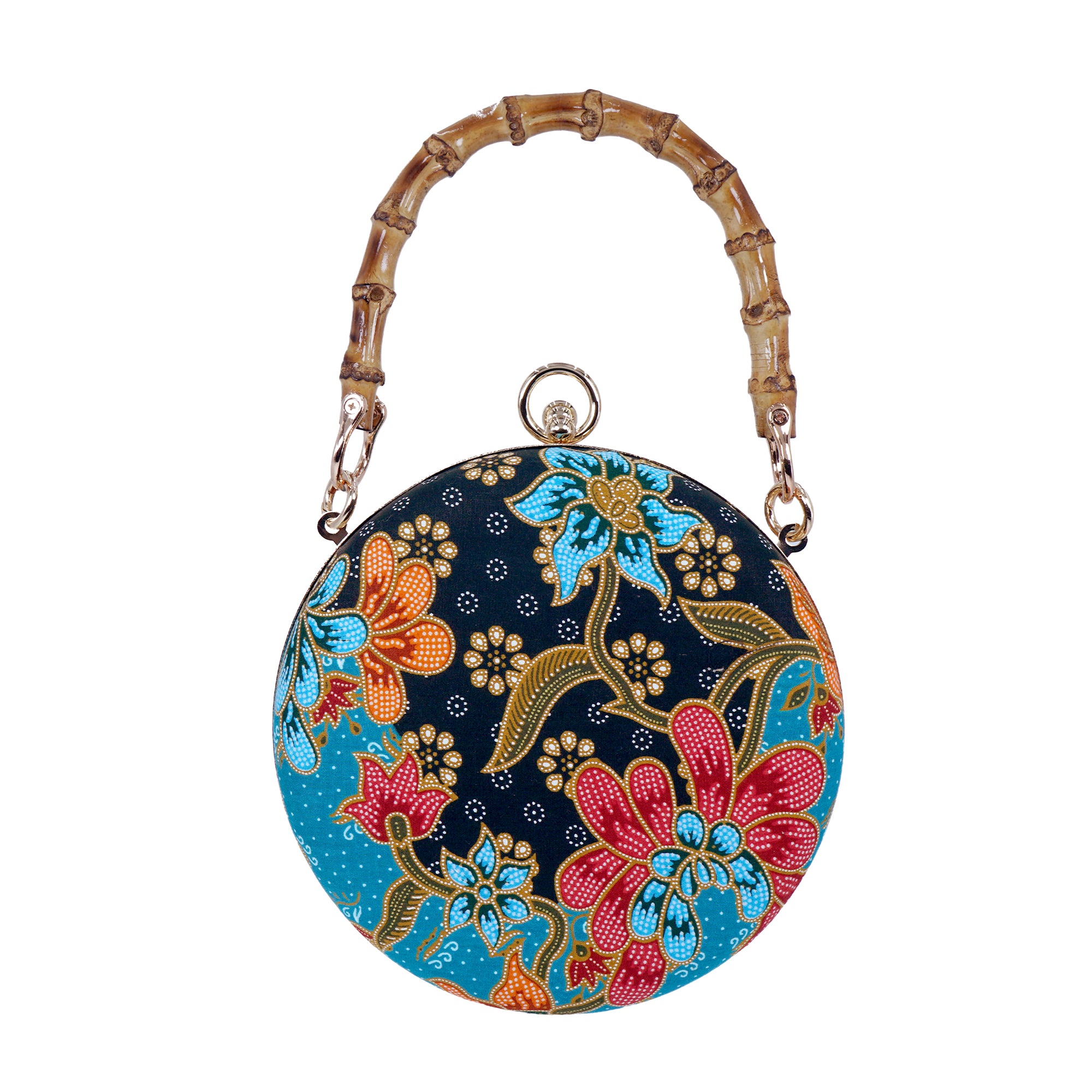 Round Hard Case Bamboo Handle Bag - Canva