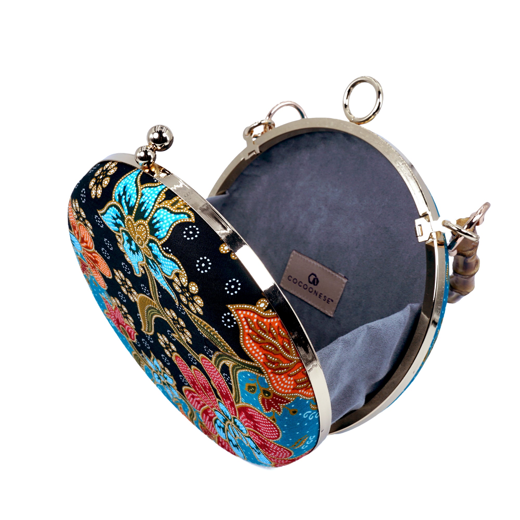 Round Hard Case Bamboo Handle Bag - Canva