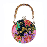 Round Hard Case Bamboo Handle Bag - Canva