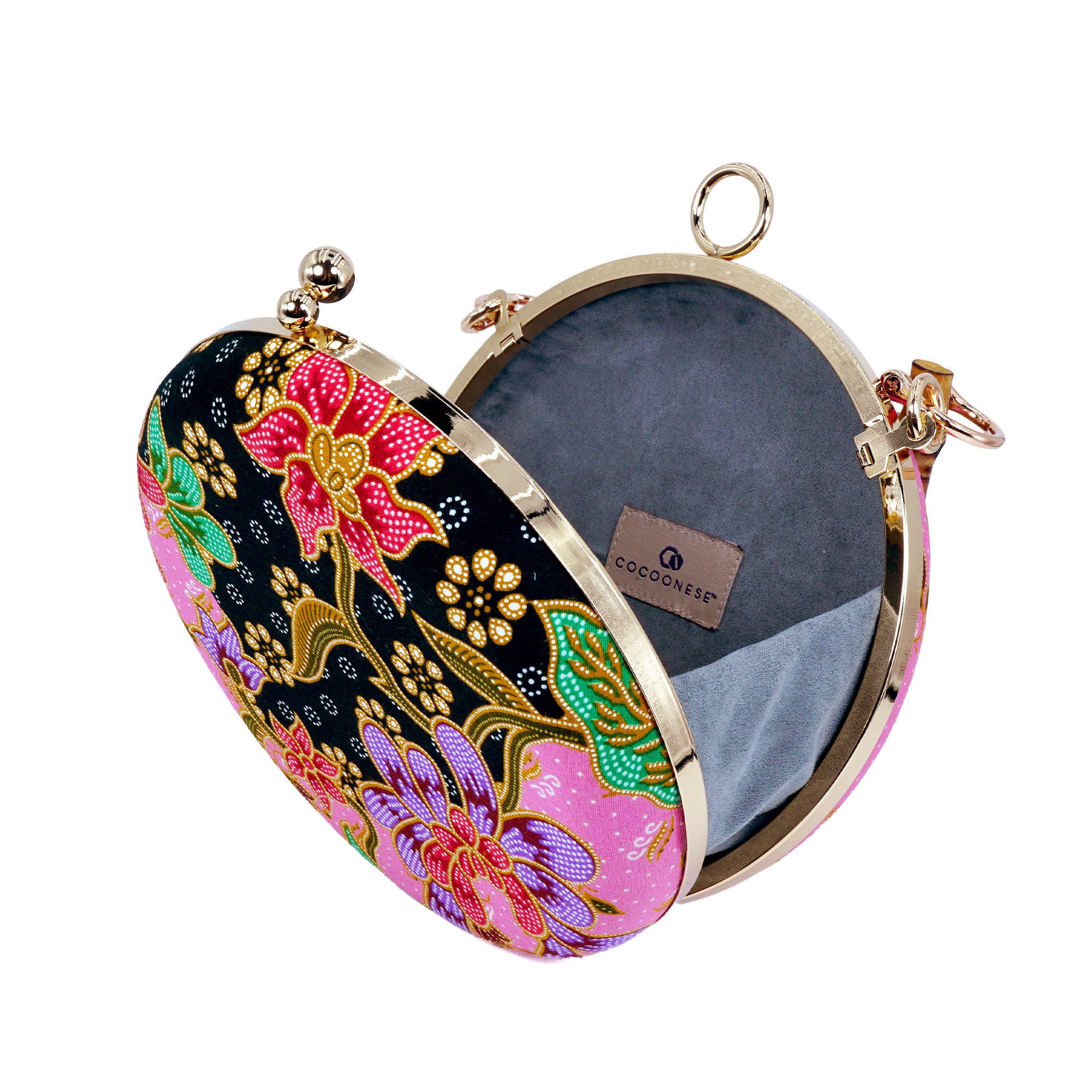 Round Hard Case Bamboo Handle Bag - Canva