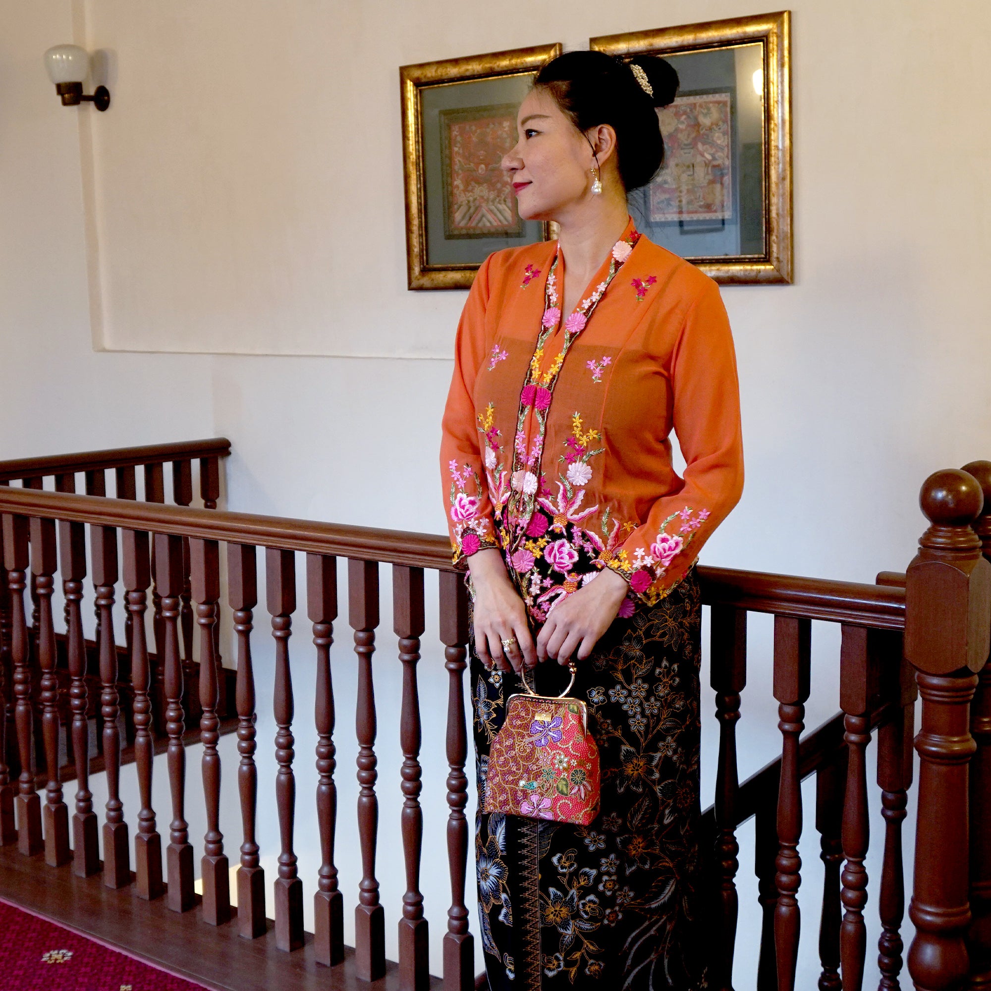 Batik Sarong Wrapped Skirt - Bunga Malam (BK)