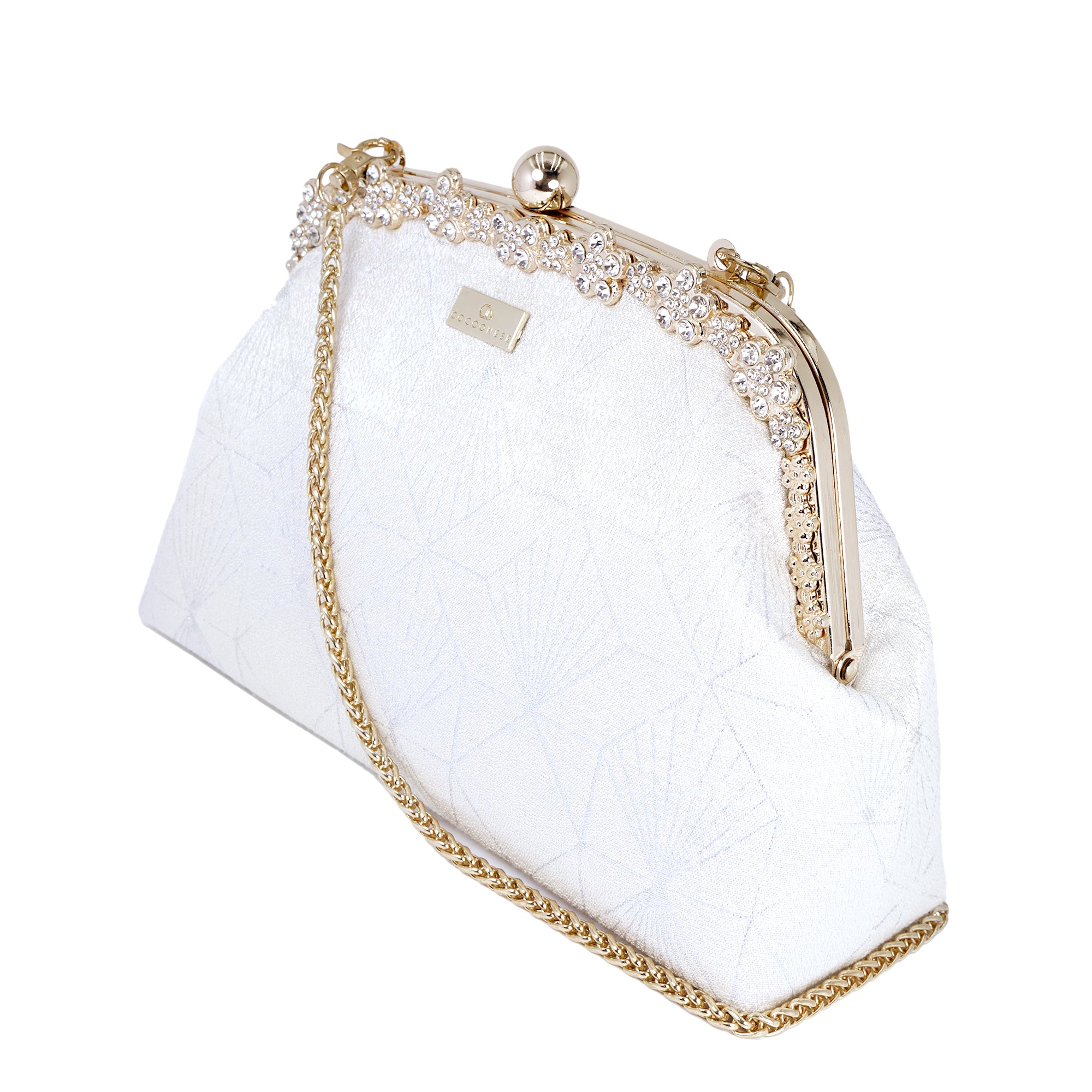 Rhinestone Frame Clutch Bag - Diamond