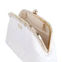 Rhinestone Frame Clutch Bag - Diamond