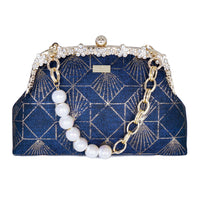 Rhinestone Frame Clutch Bag - Diamond