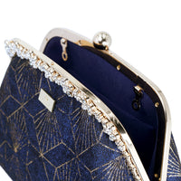 Rhinestone Frame Clutch Bag - Diamond