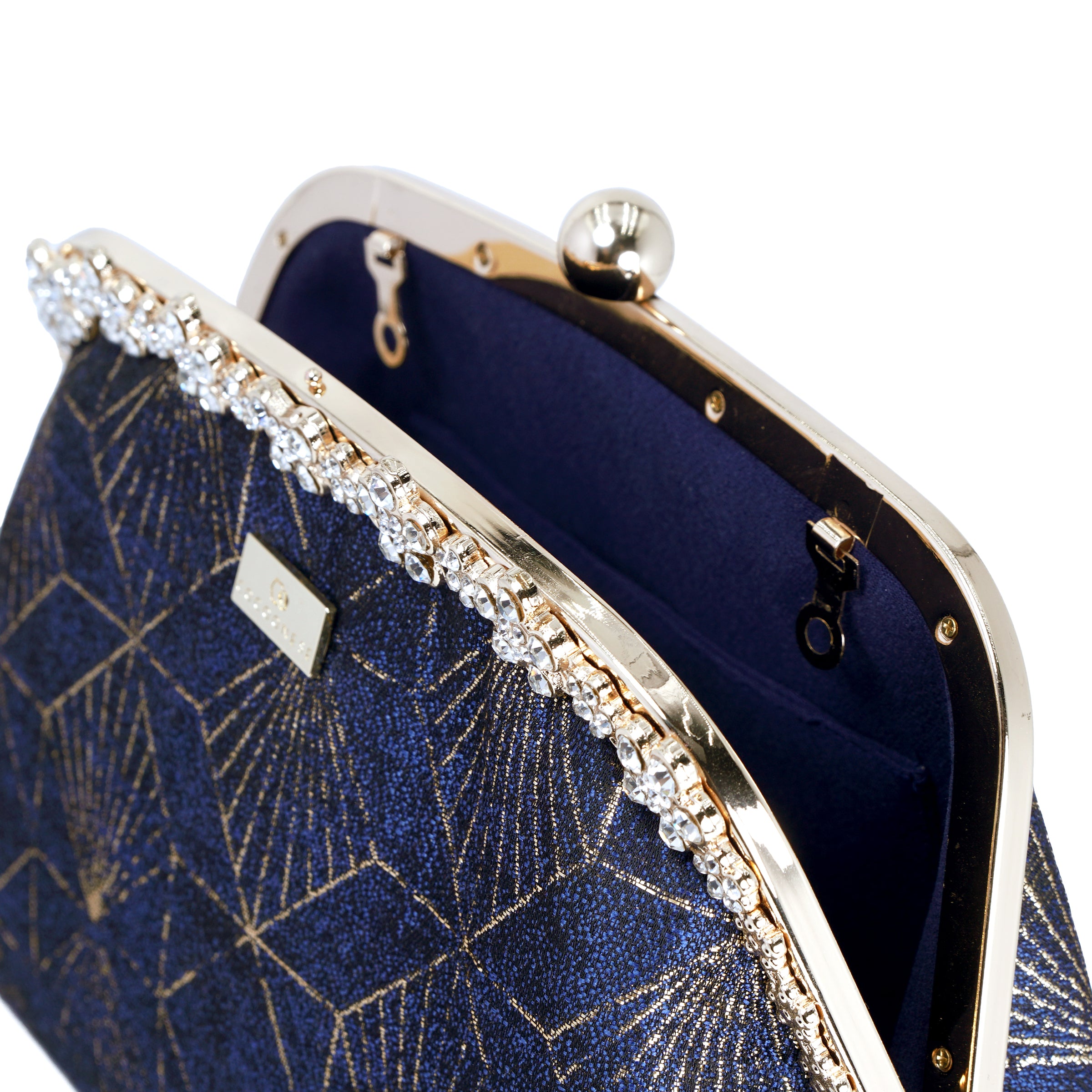 Rhinestone Frame Clutch Bag - Diamond