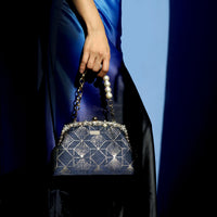 Rhinestone Frame Clutch Bag - Diamond