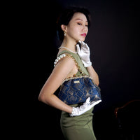 Rhinestone Frame Clutch Bag - Diamond