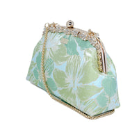 Rhinestone Frame Clutch Bag - Gold Lily