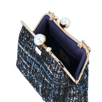 Acrylic Chain Tweed Shoulder Bag
