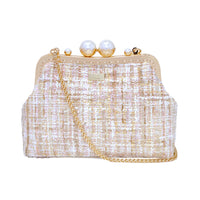 Acrylic Chain Tweed Shoulder Bag