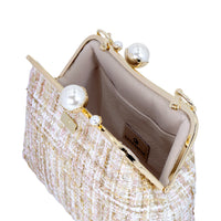 Acrylic Chain Tweed Shoulder Bag