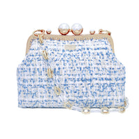 Acrylic Chain Tweed Shoulder Bag