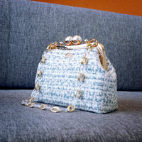 Acrylic Chain Tweed Shoulder Bag