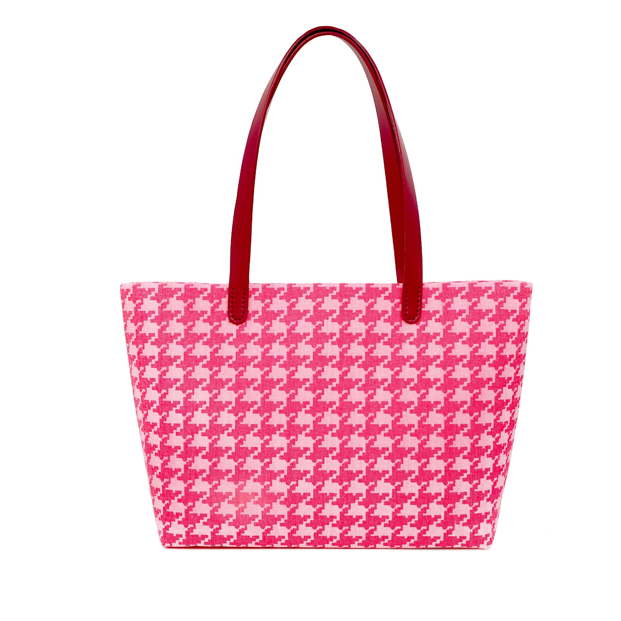 20% OFF - Zipper Top Tote Bag - Houndstooth Check(PK)