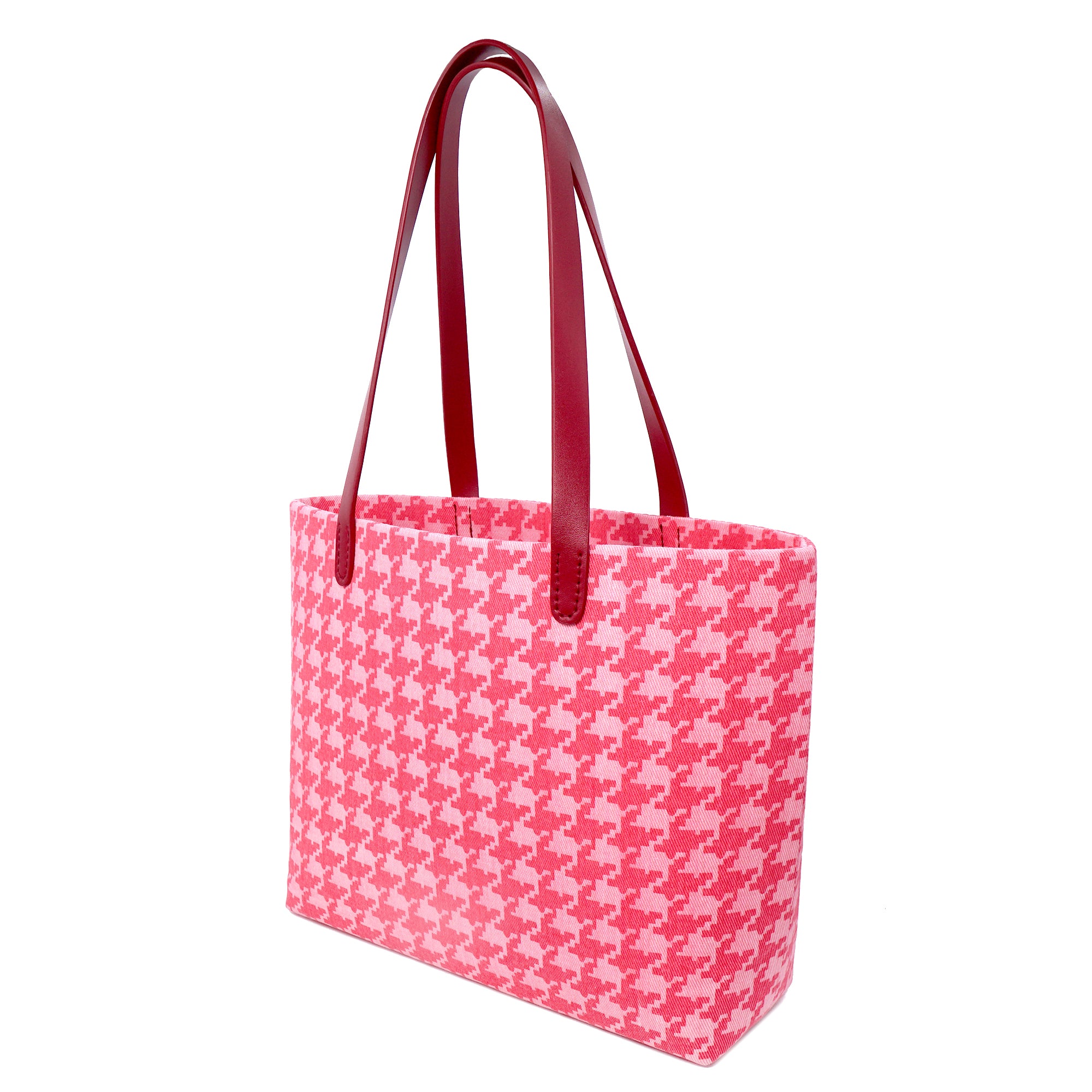 20% OFF - Zipper Top Tote Bag - Houndstooth Check(PK)
