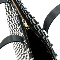 20% OFF - Zipper Top Tote Bag - Houndstooth Check(BK)