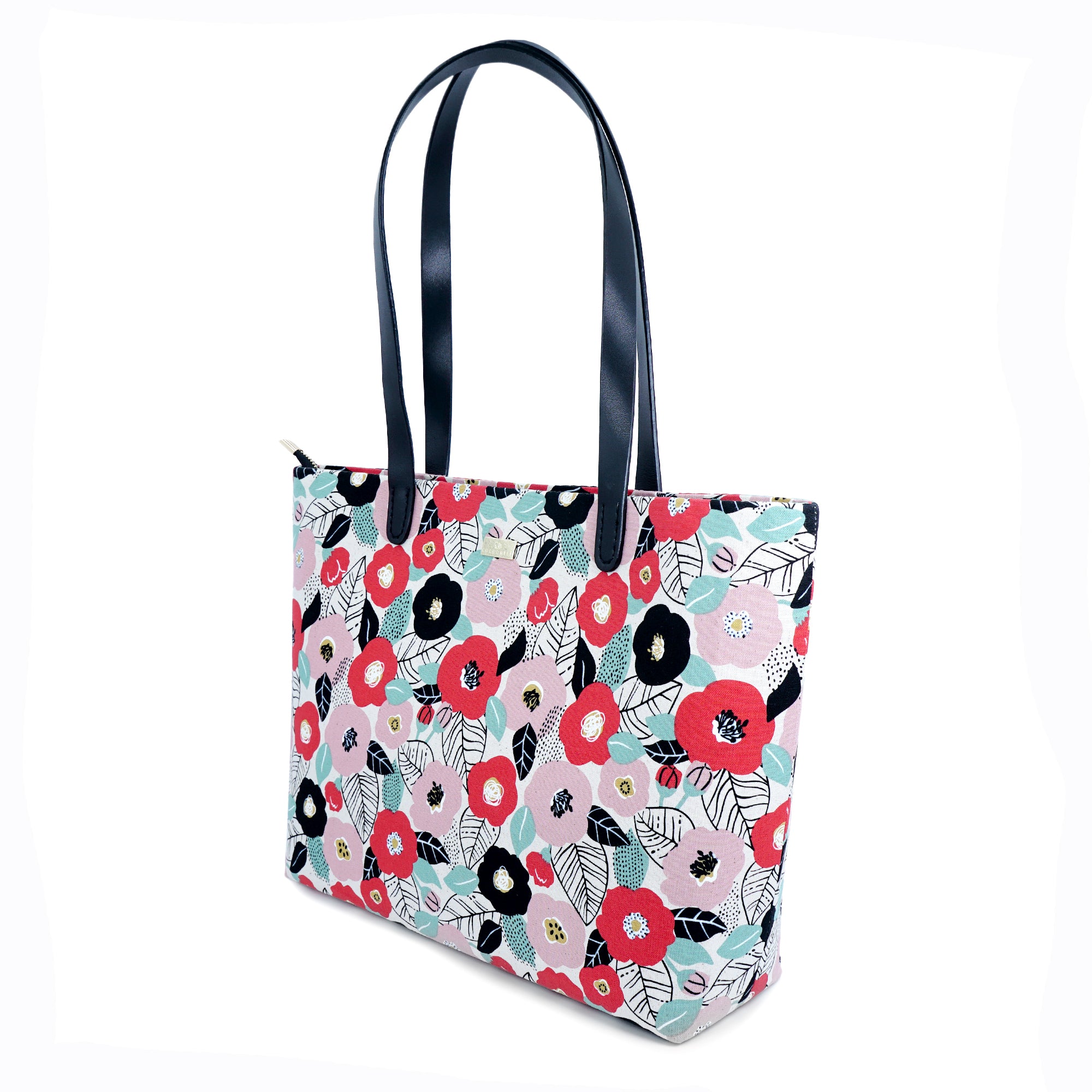 20% OFF - Zipper Top Tote Bag - Tsubaki Garden