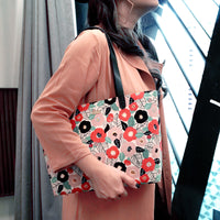 20% OFF - Zipper Top Tote Bag - Tsubaki Garden