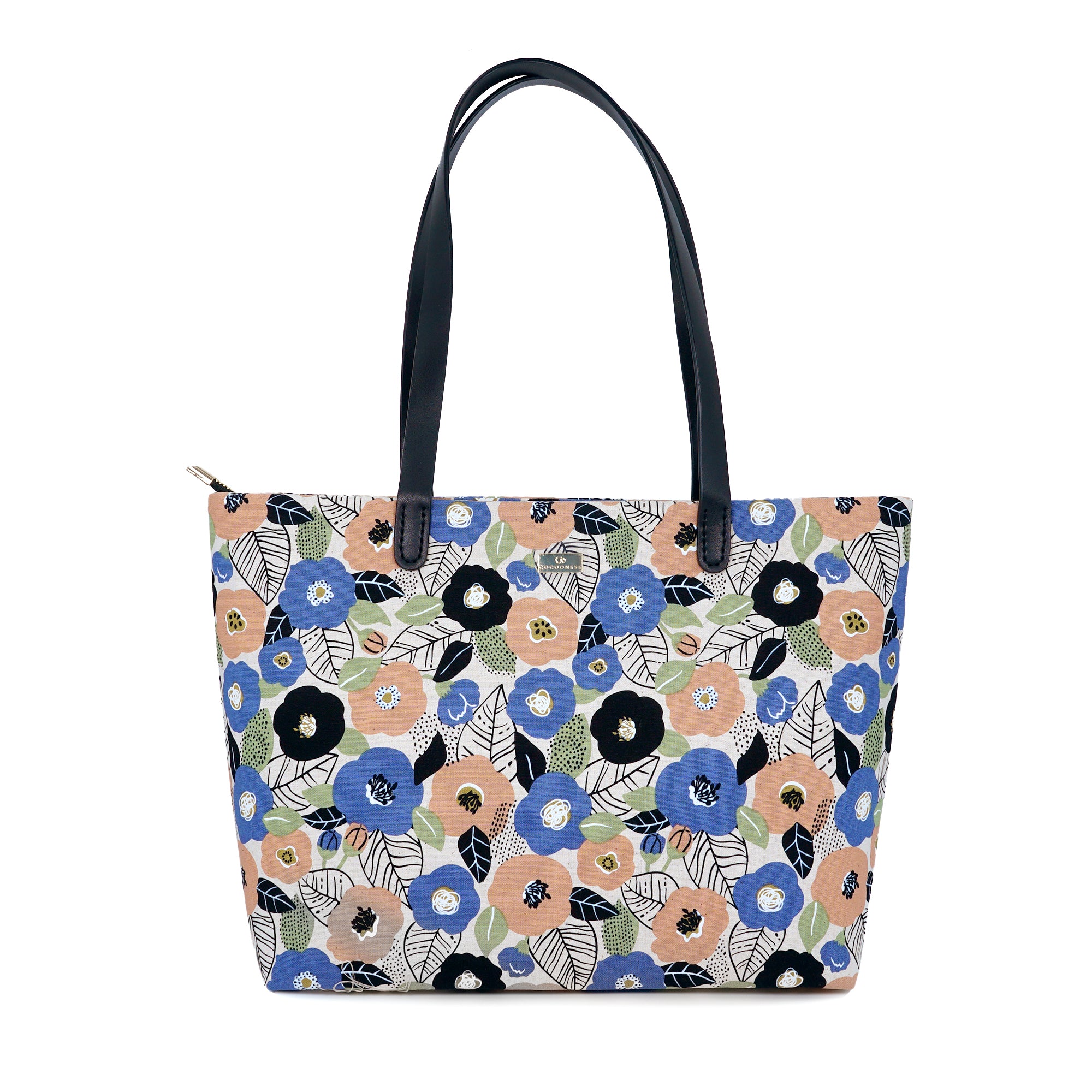 20% OFF - Zipper Top Tote Bag - Tsubaki Garden