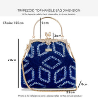 Trapezoid Top Handle Bag  - Shibori Rhombus