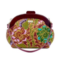 Round Crossbody Bag With Wooden Frame - Jonna