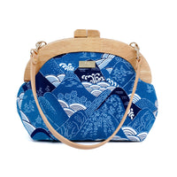 Round Crossbody Bag With Wooden Frame - Yamano Valley