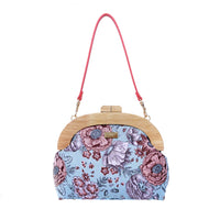 Round Crossbody Bag With Wooden Frame - Sketching Molly
