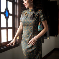 Round Crossbody Bag With Wooden Frame - Orchid Garden