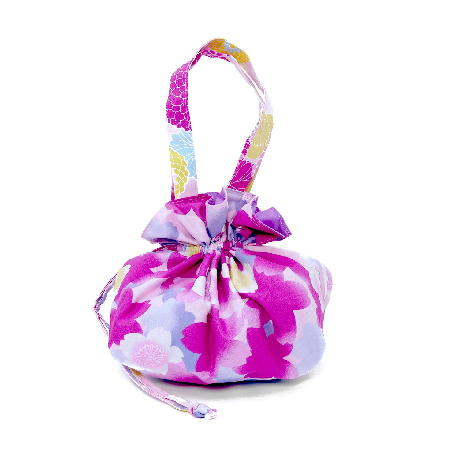 50% OFF - Drawstring Top Handle Handbag  - Flower