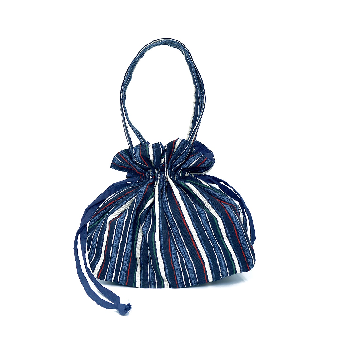 50% OFF - Drawstring Top Handle Handbag  - Japanese Style Lines